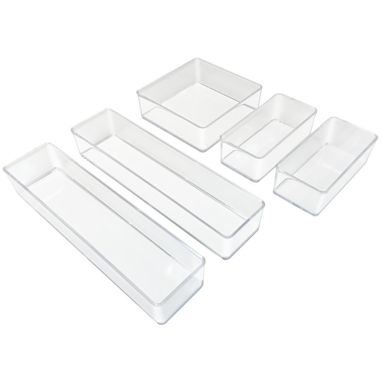 Sorbus Clear Drawer Organizer 5 piece Set Multi purpose Organizer